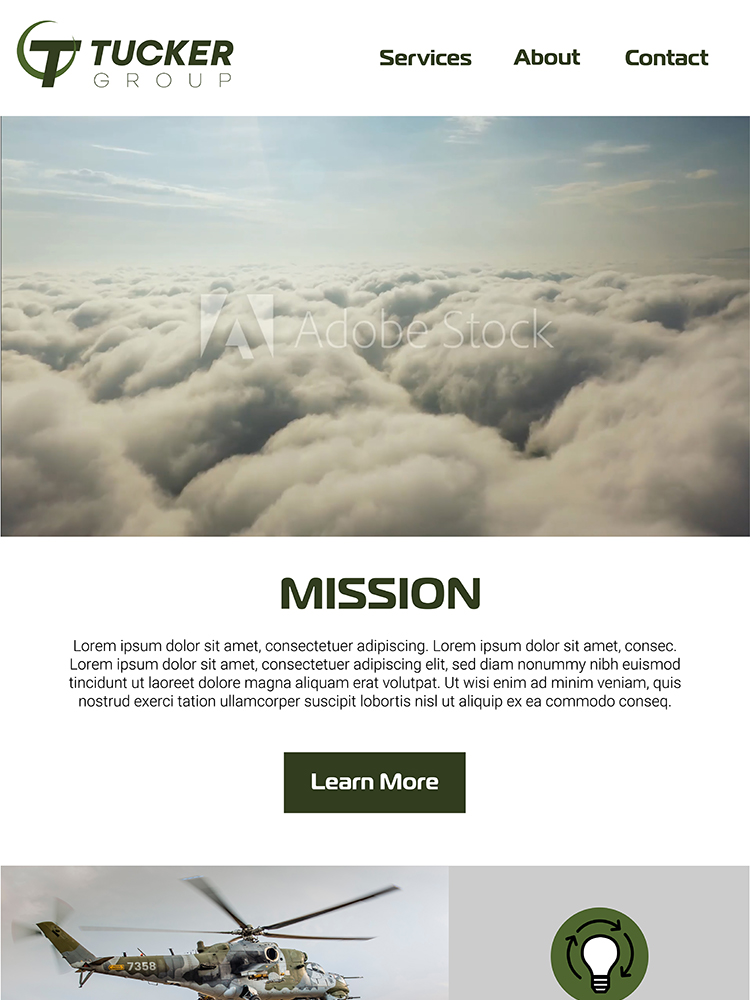 Tucker Group website design mockup