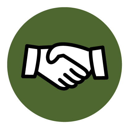 Handshake icon representing dependable