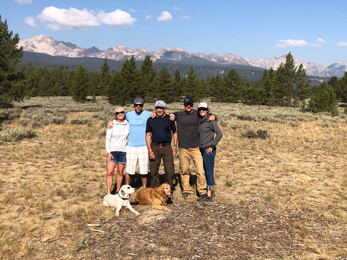 Moore and Harper family photo in Stanley, Idaho