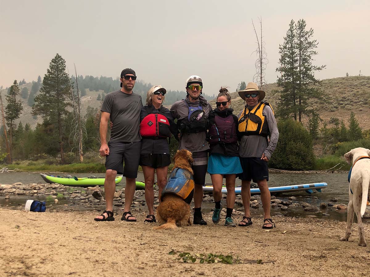 Group shot of family on the Stanley River